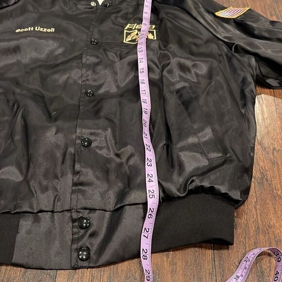 Vtg Pontiac Fiero Wings Racing satin bomber jacket embroidered Scott Uzzel XL - Picture 11 of 12